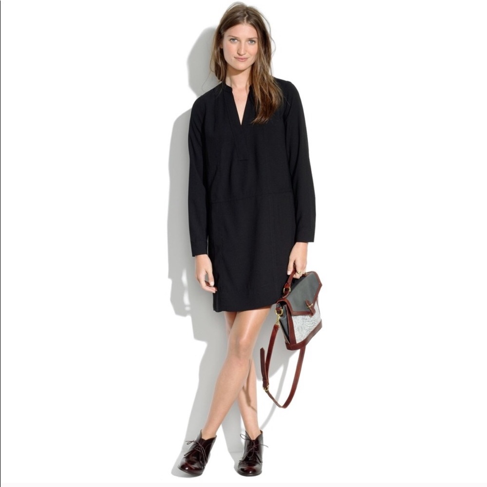 Madewell Directors Long-Sleeve Shift Dress l
